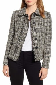 Karl Lagerfeld Paris Karl Lagerfeld Tweed Peter Pan Collar Jacket Nordstrom • Luema Tecidos